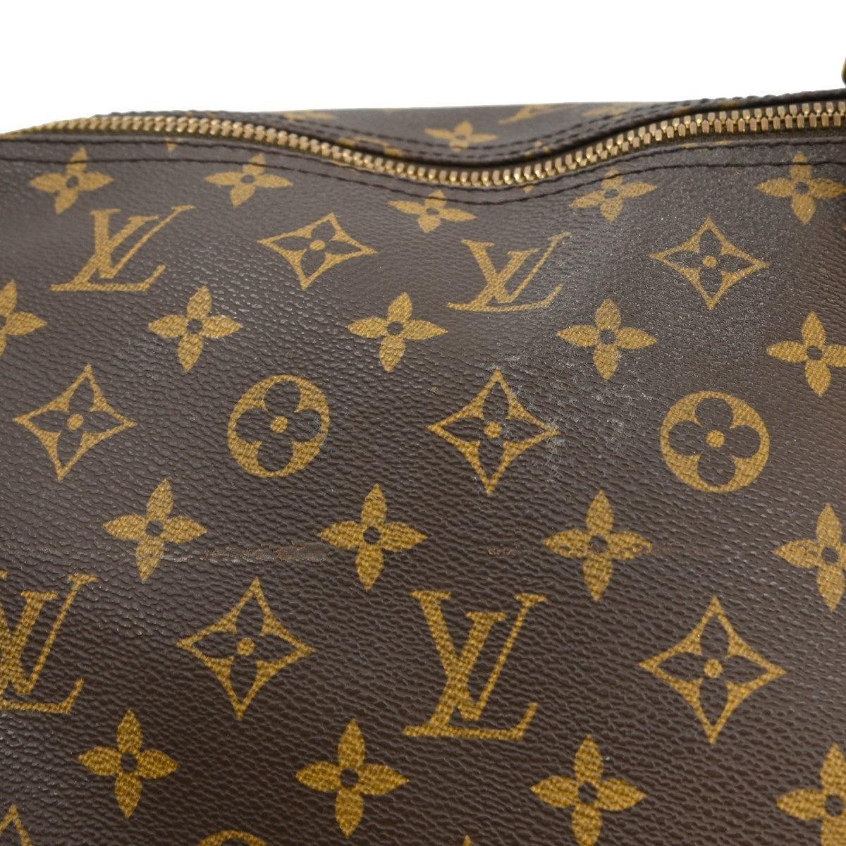 Louis Vuitton Keepall Bandoulière Monogram Brown Canvas Travel Bag Bag (Pre-Owned)