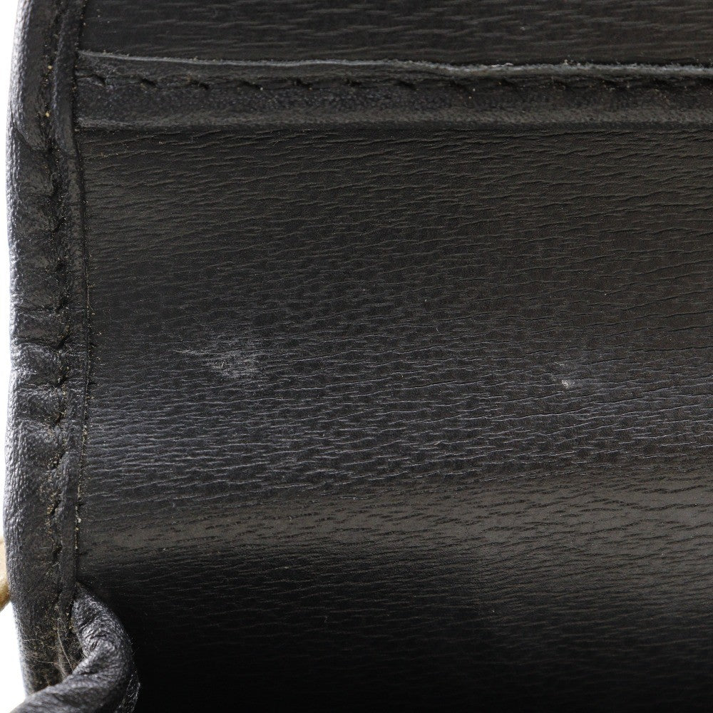 Christian Dior Cd Shoulder Bag Leather Black Leather Shoulder Bag Bag (Pre-Owned)