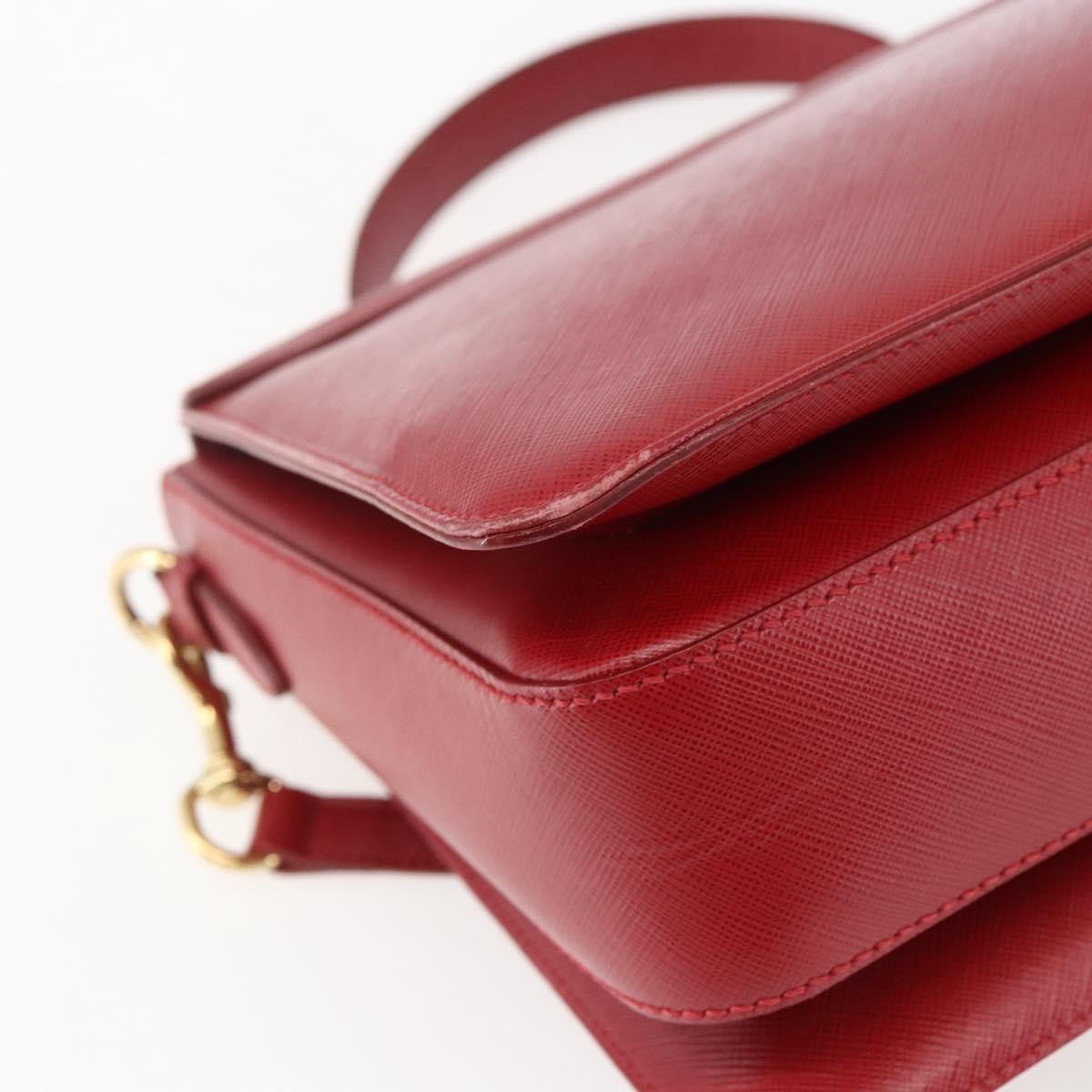 Salvatore Ferragamo Gancini Leather Red Leather Handbag (Pre-Owned)