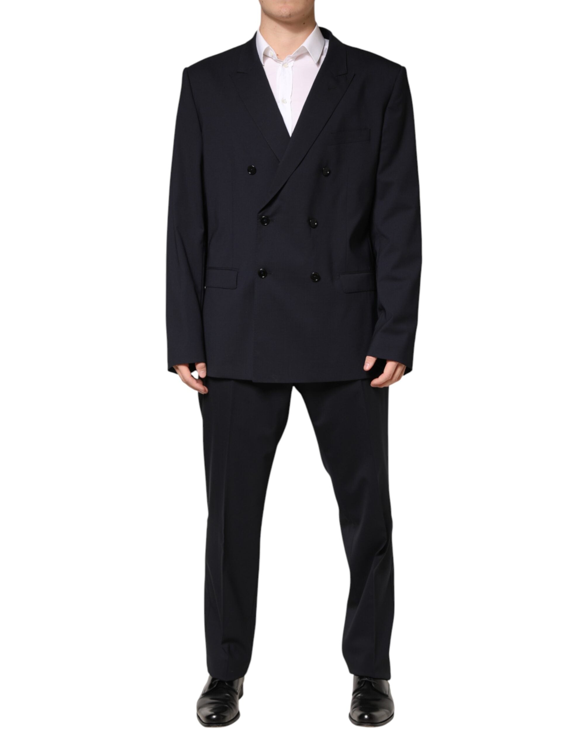 Dolce & Gabbana Blue Wool Double Breasted 2 Piece Men Men's Suit (Pre-Owned)