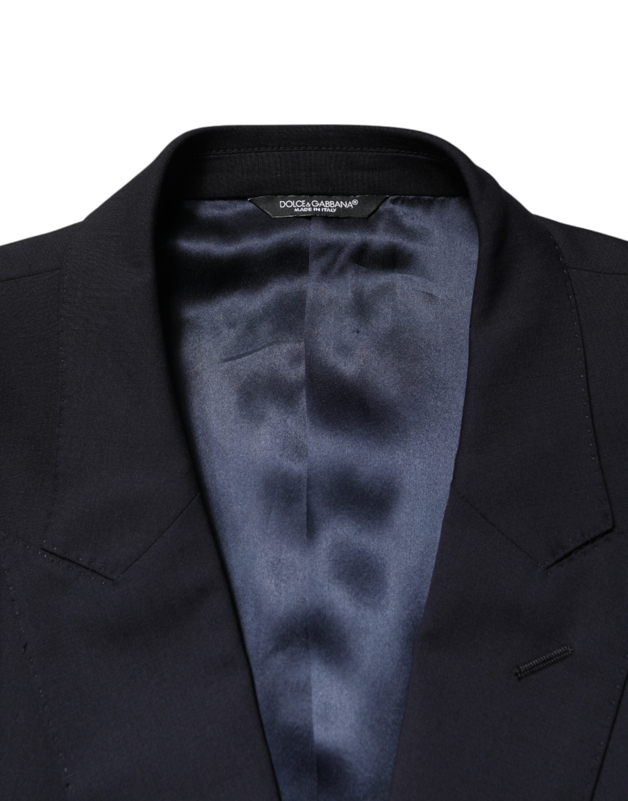 Dolce & Gabbana Blue Wool Double Breasted 2 Piece Men Men's Suit (Pre-Owned)