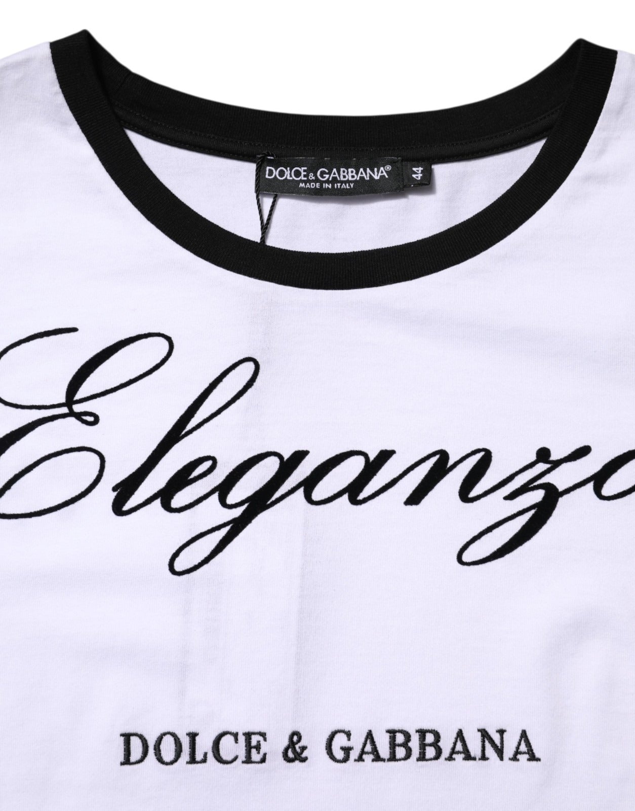 Dolce & Gabbana White Eleganza Cotton Crew Neck Tee Women's T-shirt