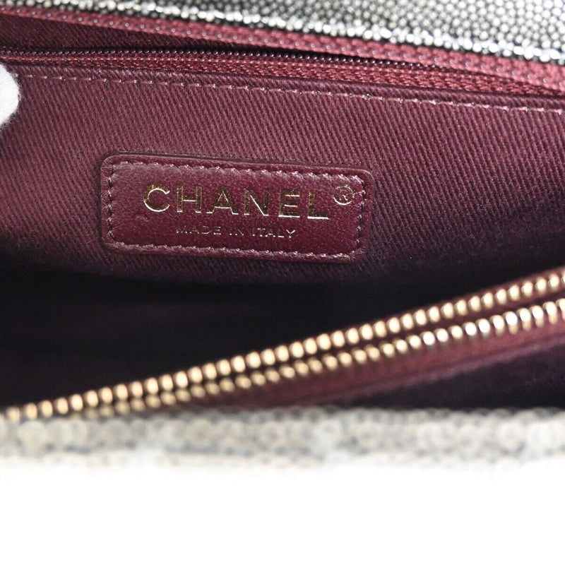 Chanel Coco Handle Silver Leather Handbag (Pre-Owned)