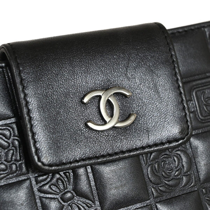 Chanel Chocolate Bar Black Leather Wallet  (Pre-Owned)