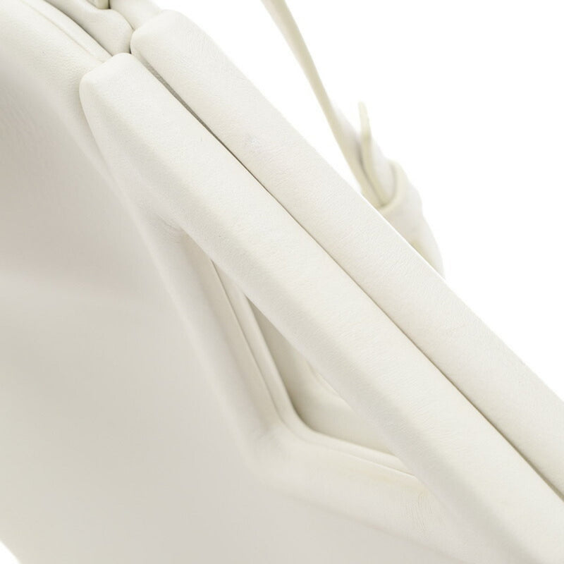 Bottega Veneta Point White Leather Shoulder Bag (Pre-Owned)