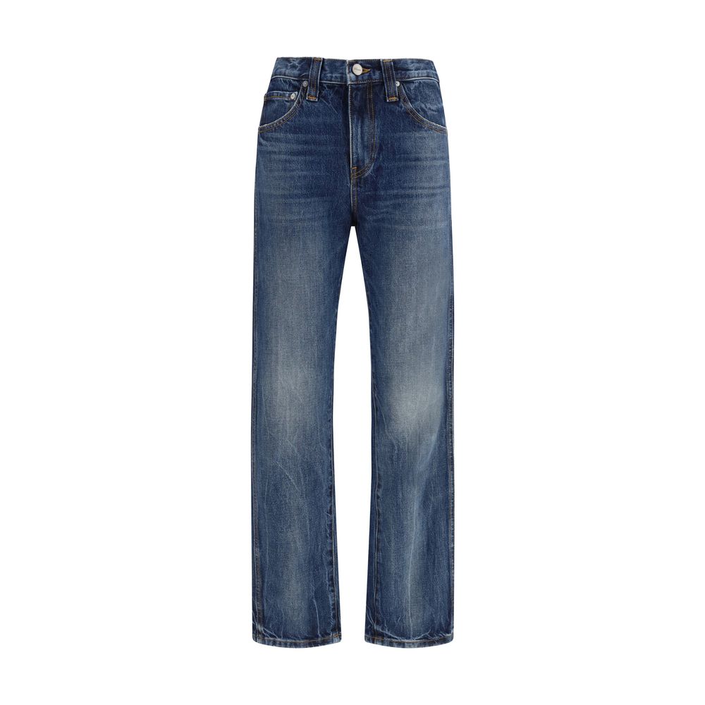 Khaite Blue Cotton High-Waisted Women's Jean