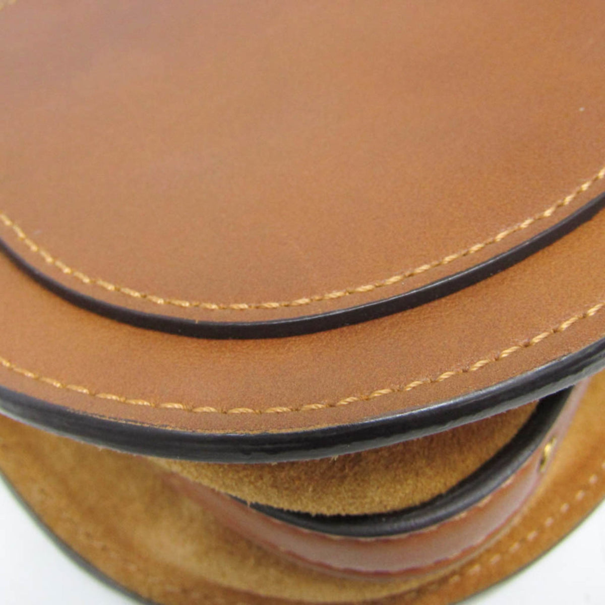 Chloe Nile Studded Suede And Leather Brown Leather Crossbody Bag Bag (Pre-Owned)