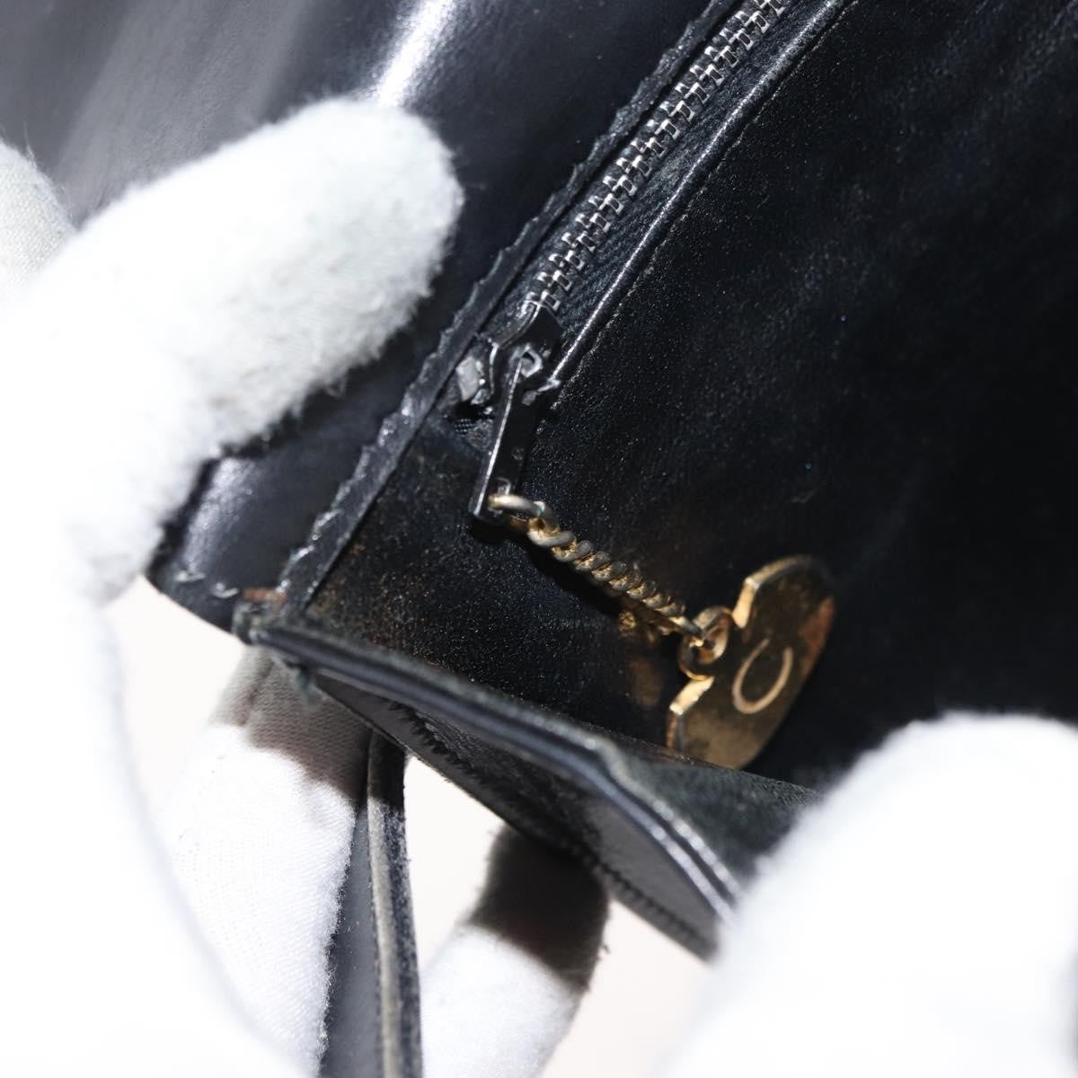 Celine Shoulder Leather Black Leather Shoulder Bag Bag (Pre-Owned)
