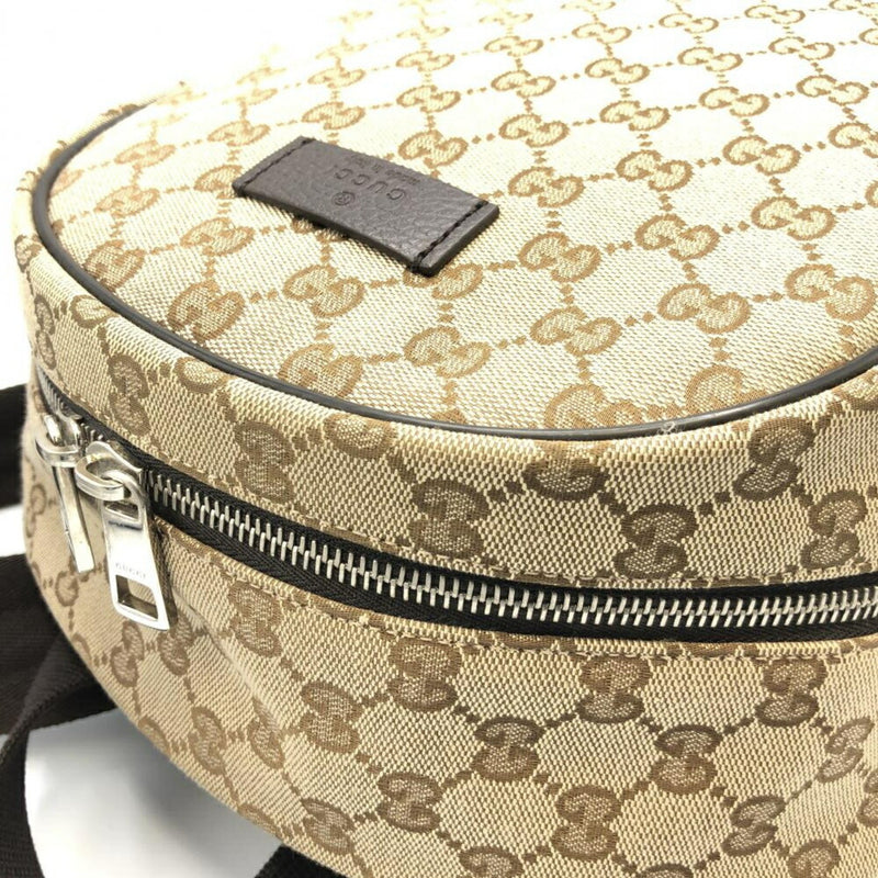 Gucci Gg Canvas Beige Canvas Backpack Bag (Pre-Owned)