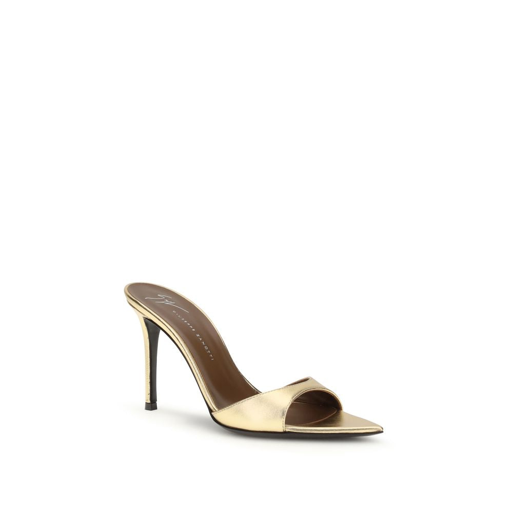 Giuseppe Zanotti Gold Leather Stiletto Heel Women's Sandals