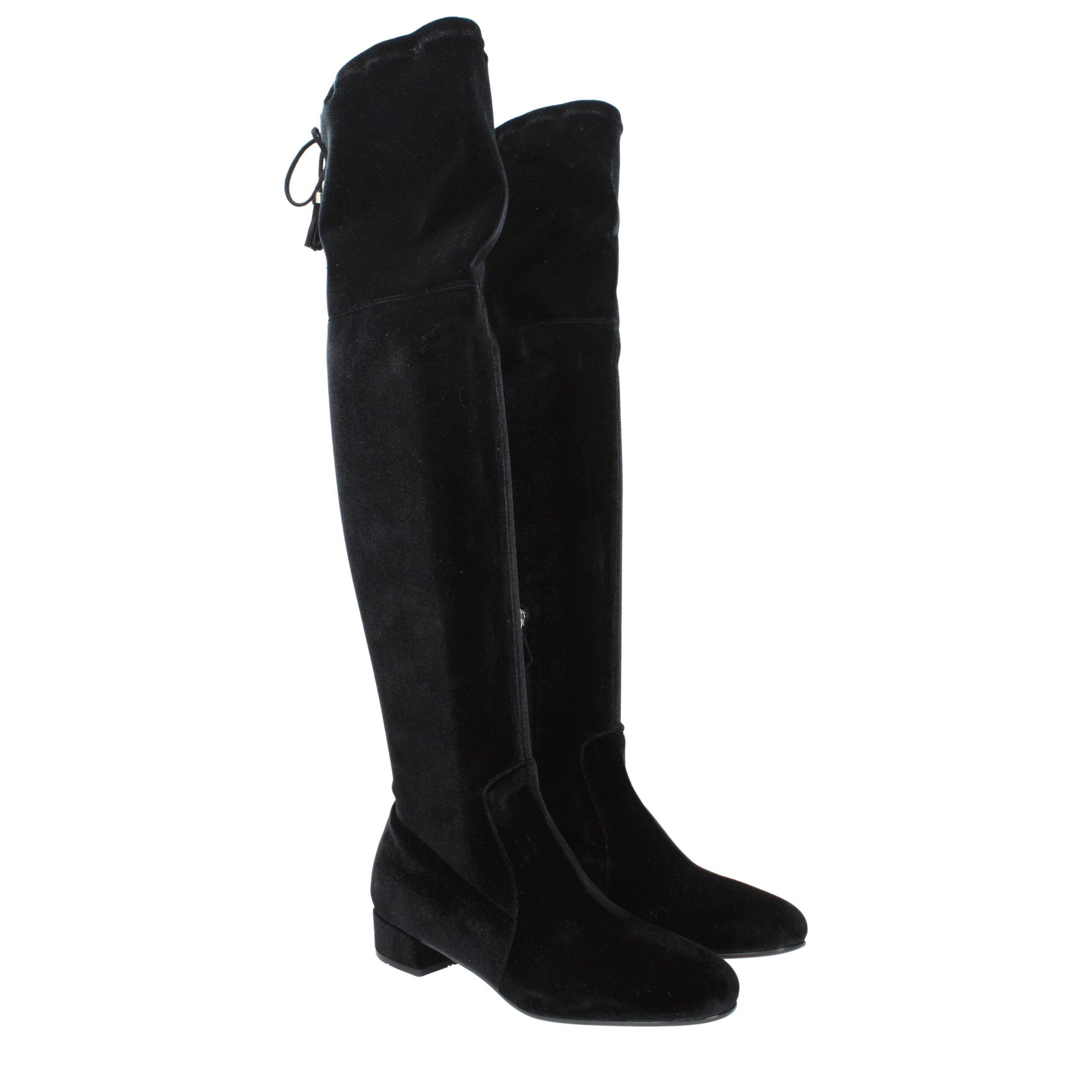 Prada Black Velvet Over The Women's Knee