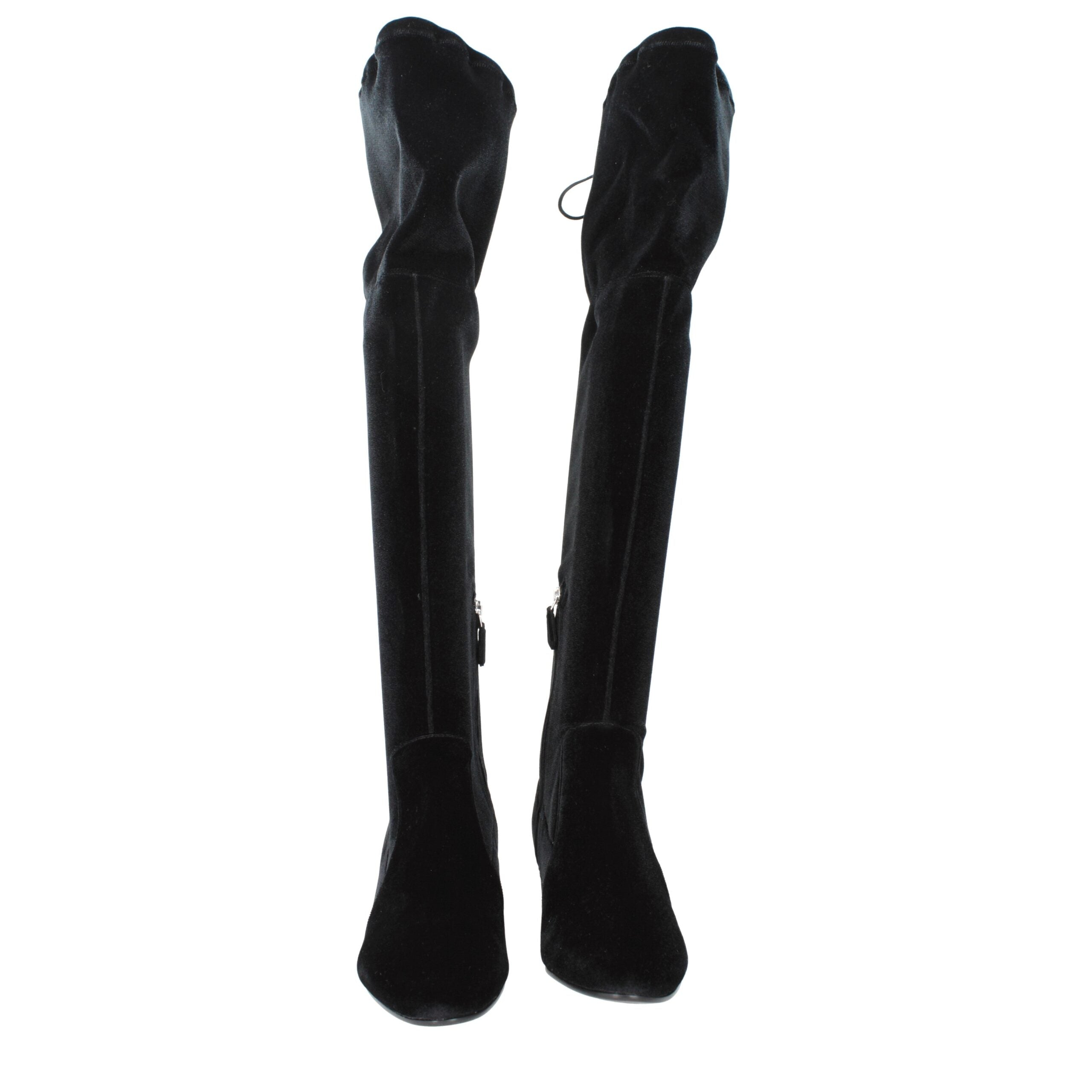 Prada Black Velvet Over The Women's Knee