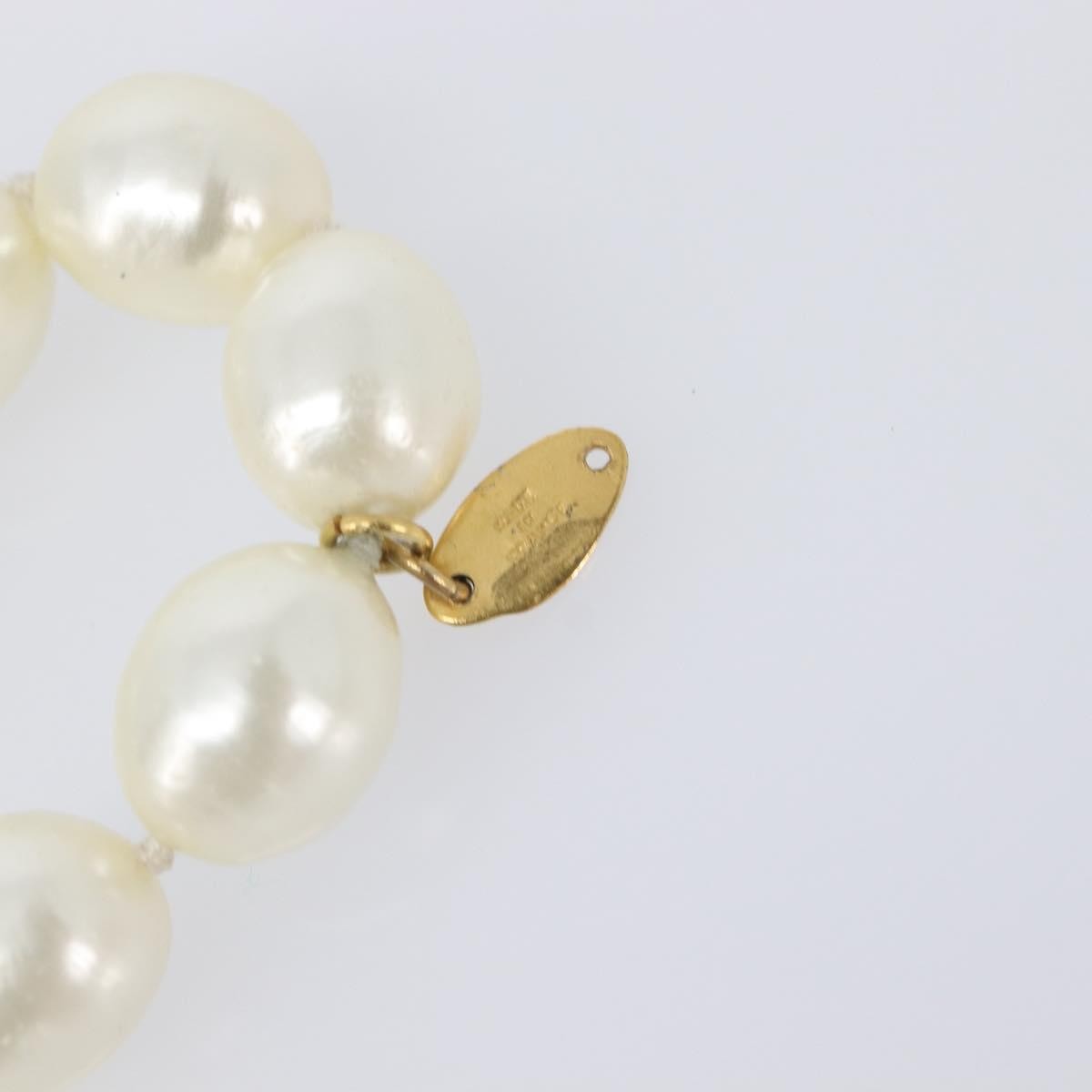 Chanel Cc Pearl Metal And Pearls White Pearl Necklace Jewelry (Pre-Owned)
