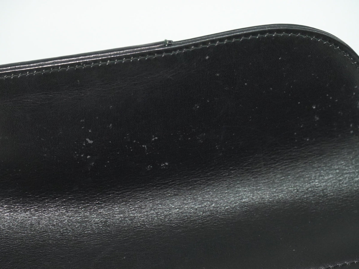 Salvatore Ferragamo Gancini Top Handle Leather Black Leather Handbag (Pre-Owned)