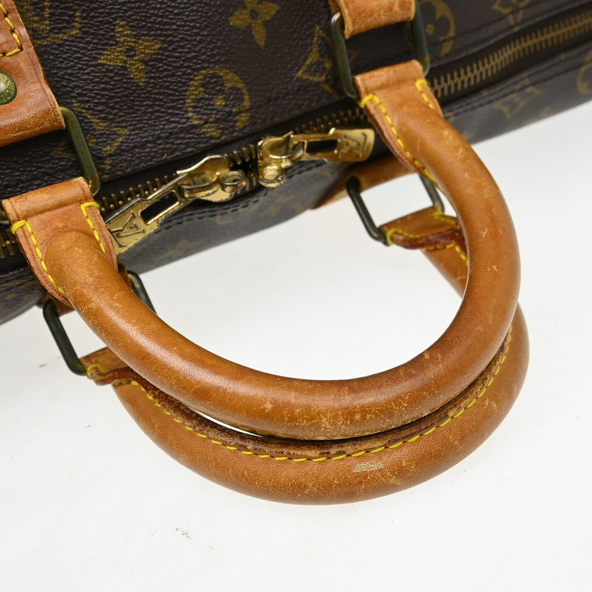 Louis Vuitton Keepall Bandouliere Monogram Canvas Brown Canvas Travel Bag Bag (Pre-Owned)