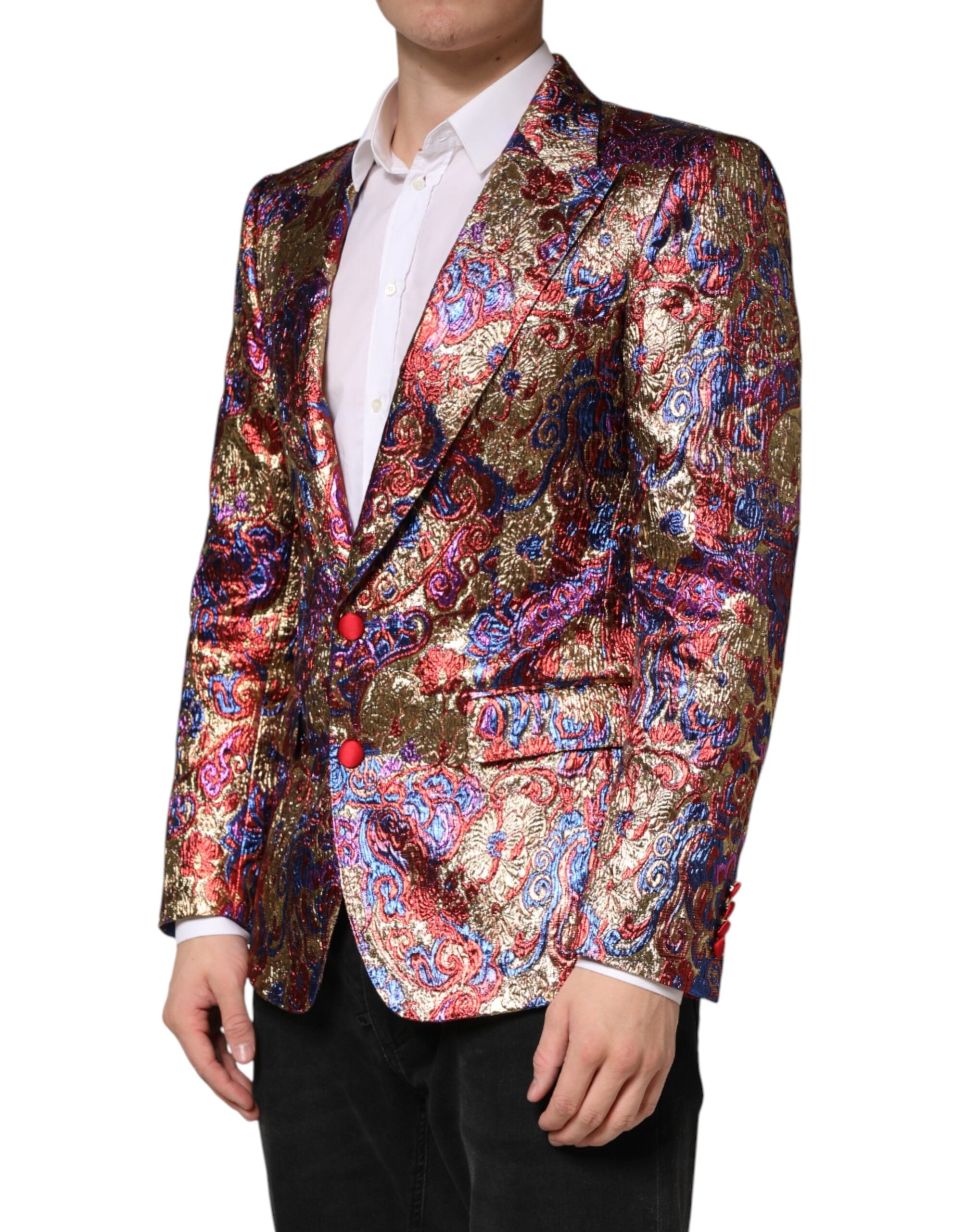 Dolce & Gabbana Multicolor Jacquard Single Breasted Men's Blazer