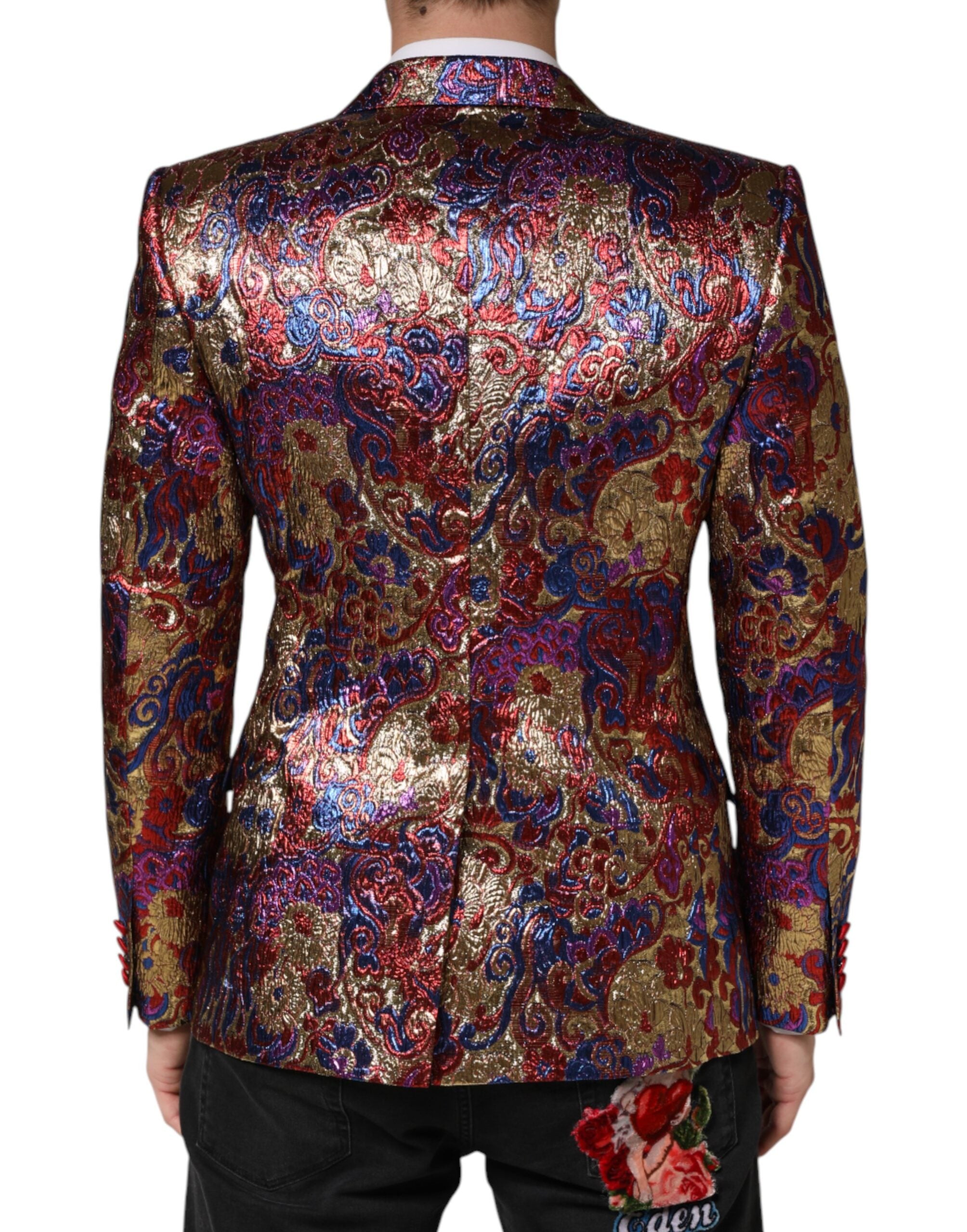 Dolce & Gabbana Multicolor Jacquard Single Breasted Men's Blazer