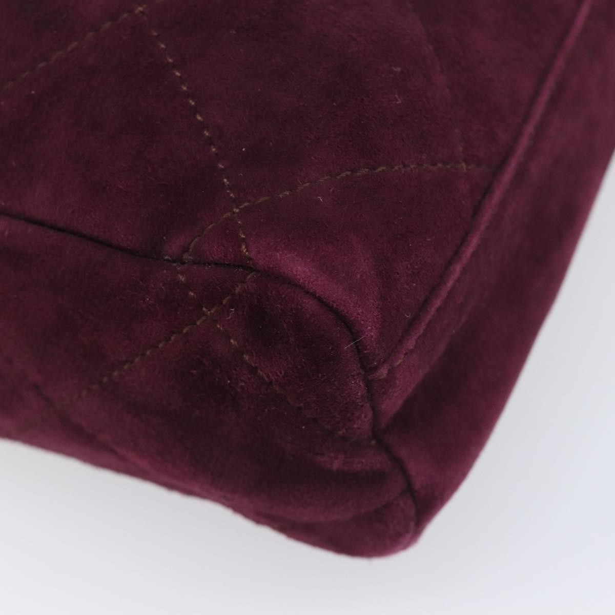 Prada Vintage Chain Flap Suede Burgundy Suede Shoulder Bag Bag (Pre-Owned)