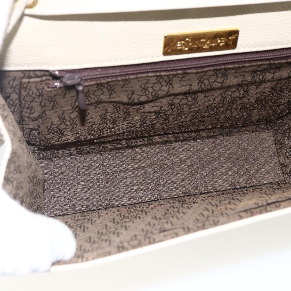 Saint Laurent Vintage Leather Ecru Leather Shoulder Bag Bag (Pre-Owned)