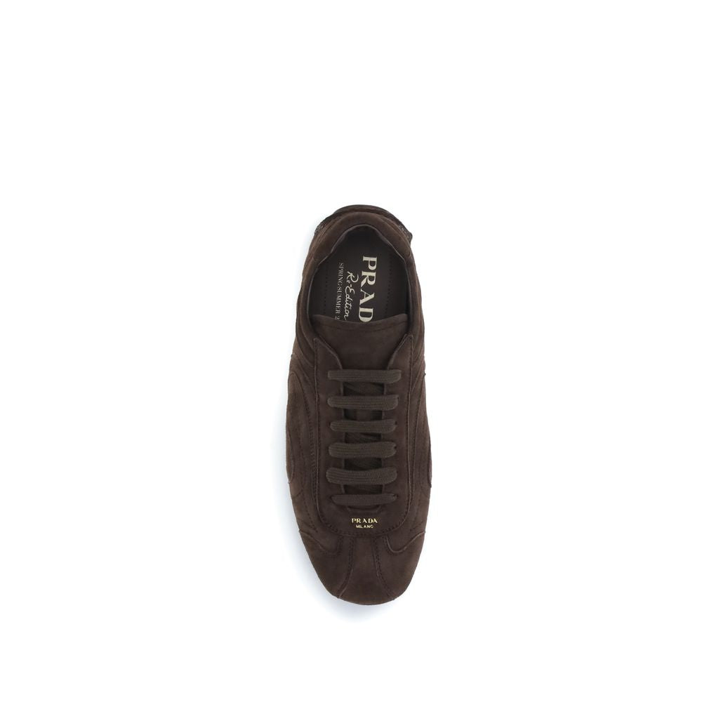 Prada Brown Calf Leather Bos Taurus Athletic Men's Sneakers