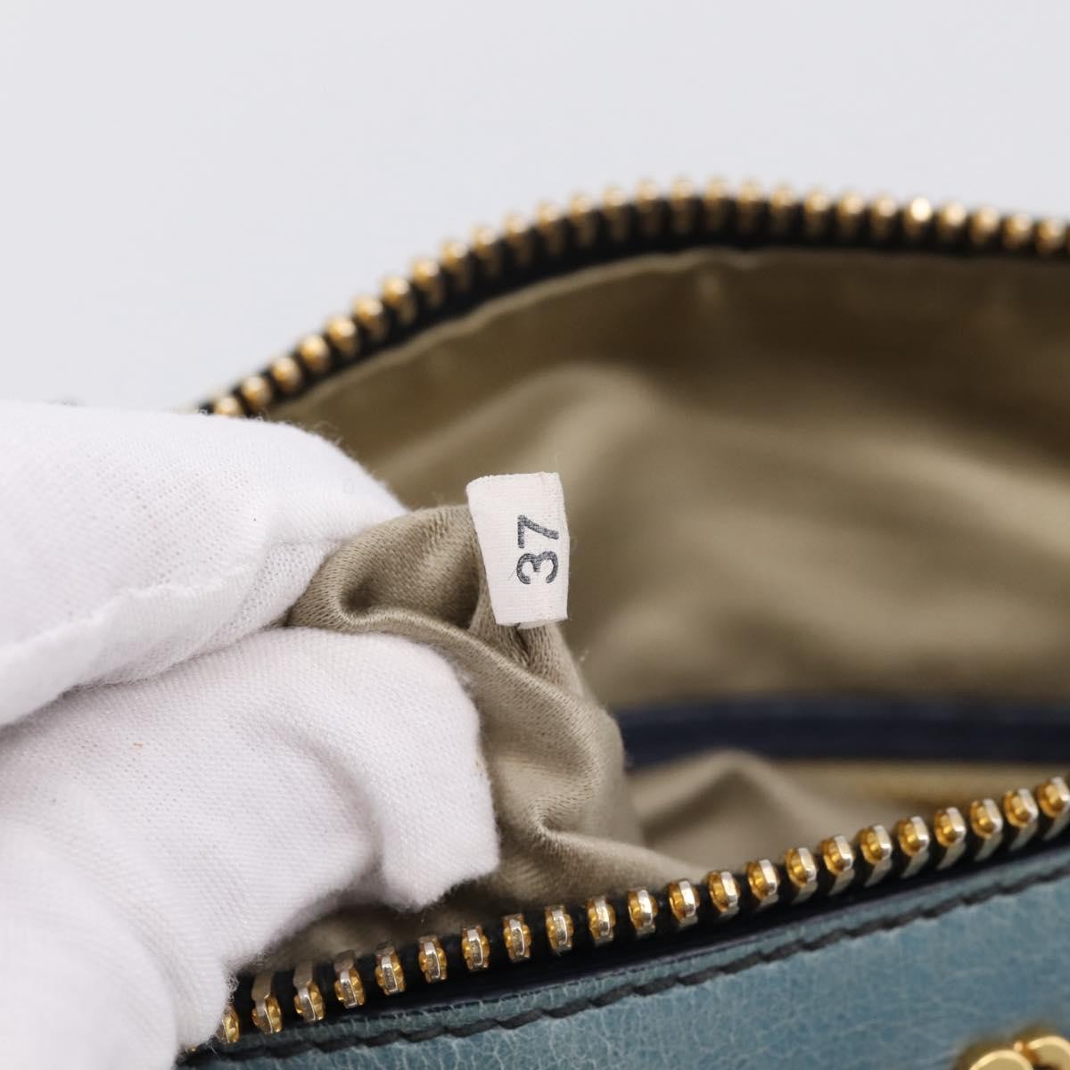 Miu Miu Beau Top Handle Leather Navy Leather Handbag (Pre-Owned)