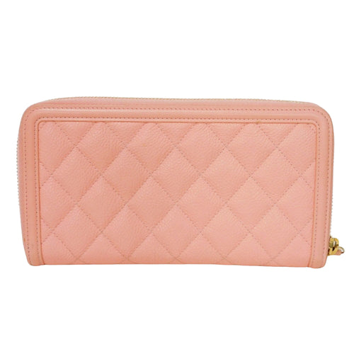 Chanel Matelassé Pink Pony-Style Calfskin Wallet  (Pre-Owned)