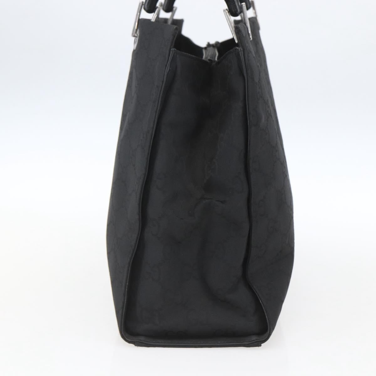 Gucci Vintage Bamboo Handle Tote Gg Nylon Black Nylon Tote Bag Bag (Pre-Owned)