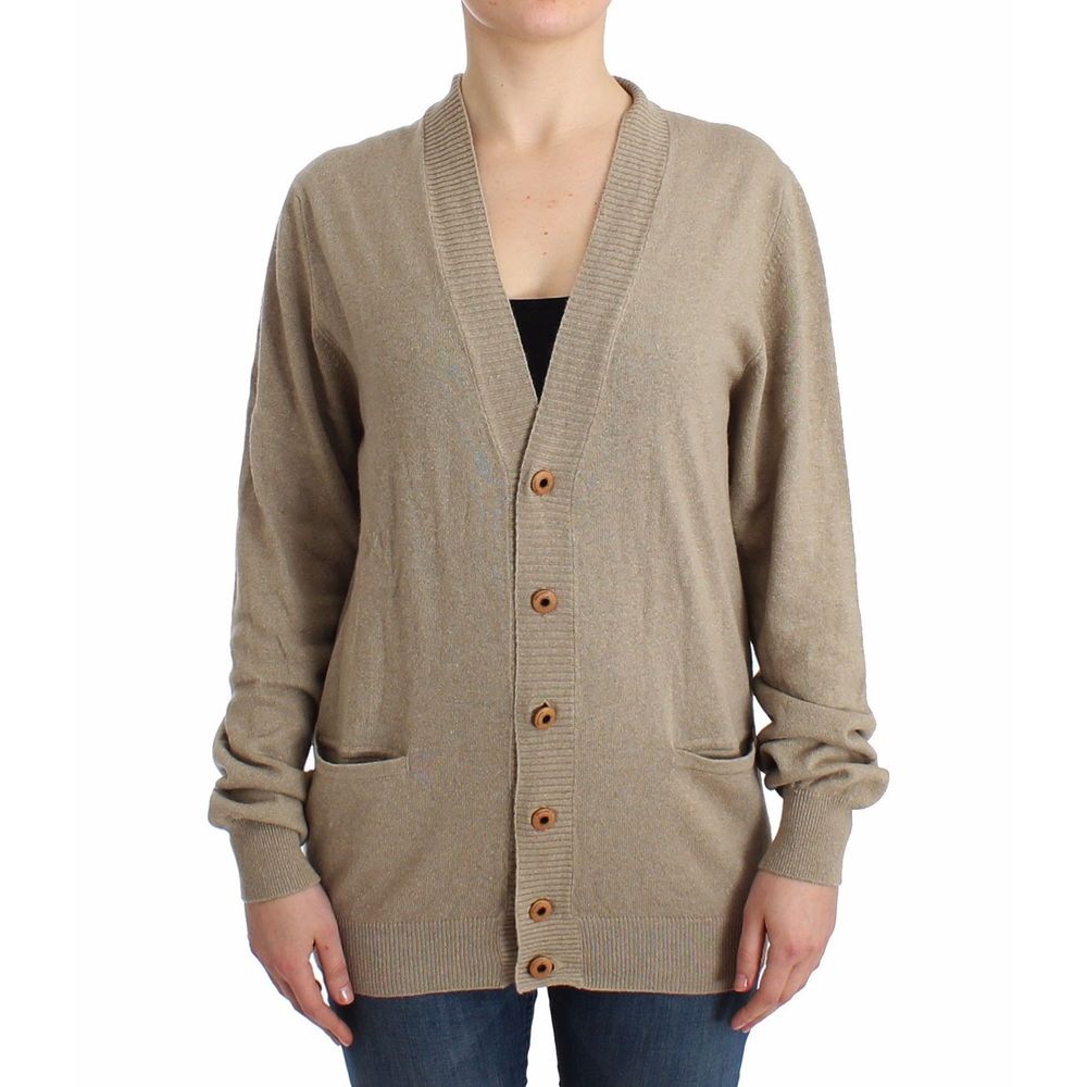 Ermanno Scervino Beige Rayon Women's Cardigan