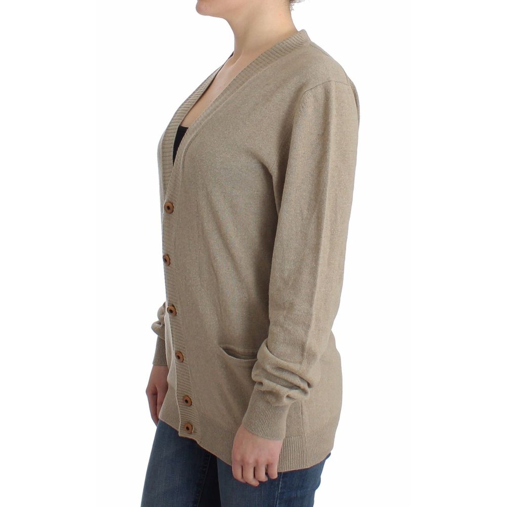 Ermanno Scervino Beige Rayon Women's Cardigan