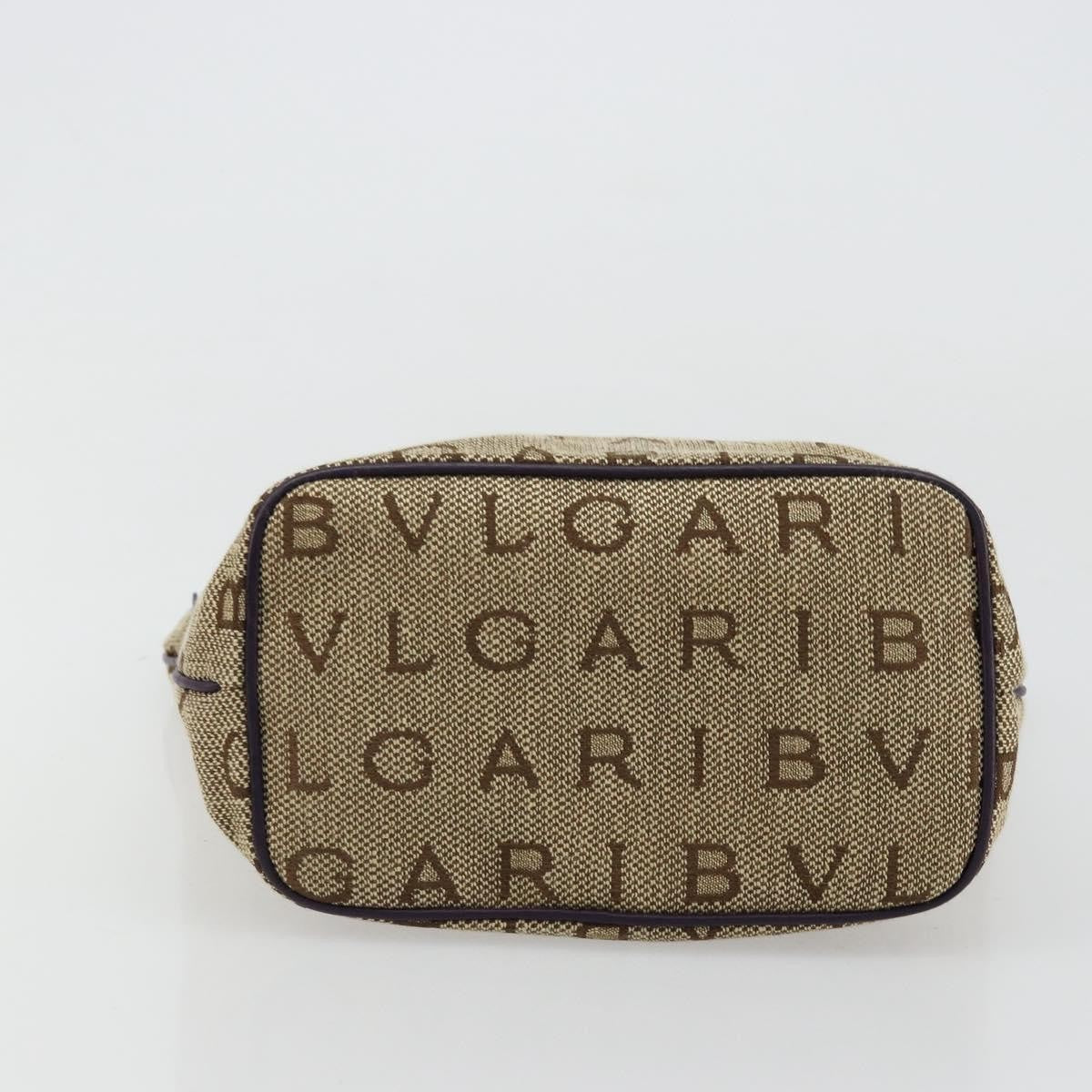 Bvlgari Logomania Canvas Beige Canvas Tote Bag Bag (Pre-Owned)
