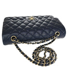 Chanel Timeless Navy Leather Shoulder Bag (Pre-Owned)