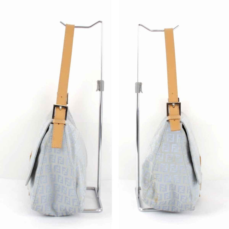 Fendi Zucca Blue Canvas Shopper Bag (Pre-Owned)