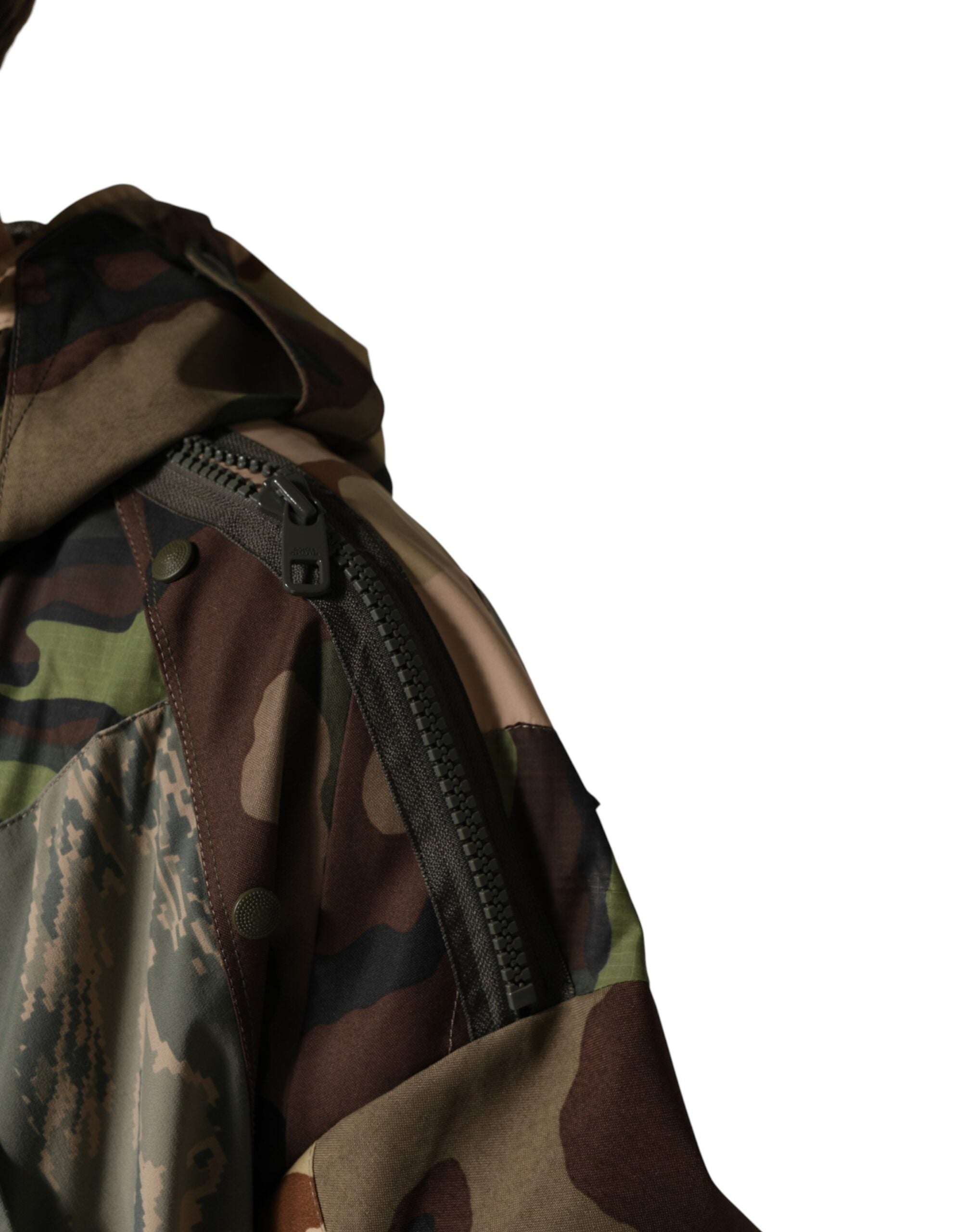Dolce & Gabbana Multicolor Camouflage Hooded RainCoat Men's Jacket (Pre-Owned)