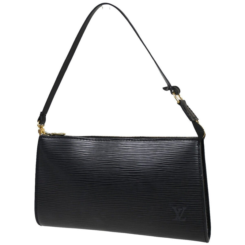 Louis Vuitton Pochette Accessoires Black Leather Clutch Bag (Pre-Owned)