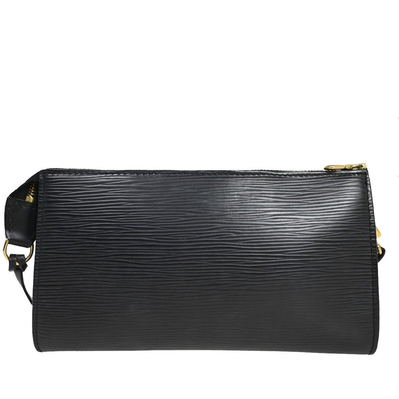 Louis Vuitton Pochette Accessoires Black Leather Clutch Bag (Pre-Owned)