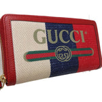 Gucci Zip Around Red Canvas Wallet  (Pre-Owned)