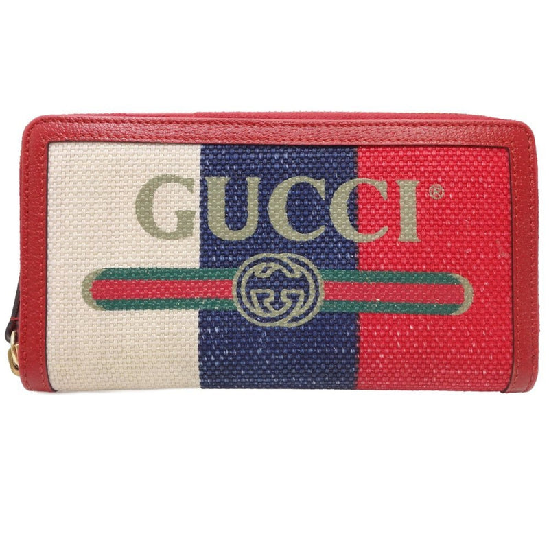 Gucci Zip Around Red Canvas Wallet  (Pre-Owned)