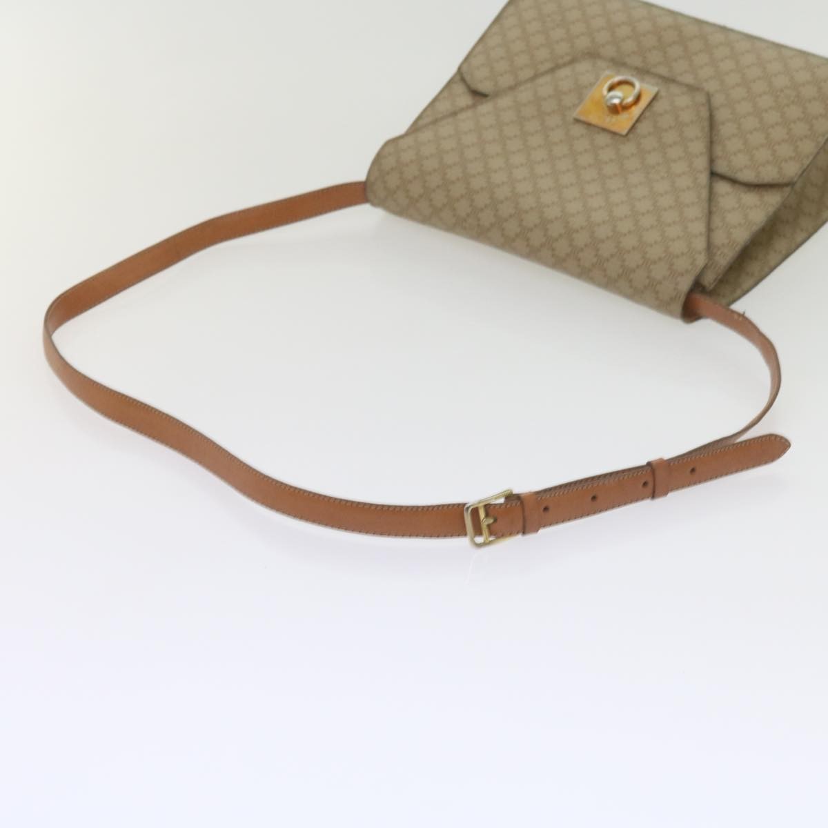 Celine Vintage Macadam Canvas Beige Canvas Shoulder Bag Bag (Pre-Owned)