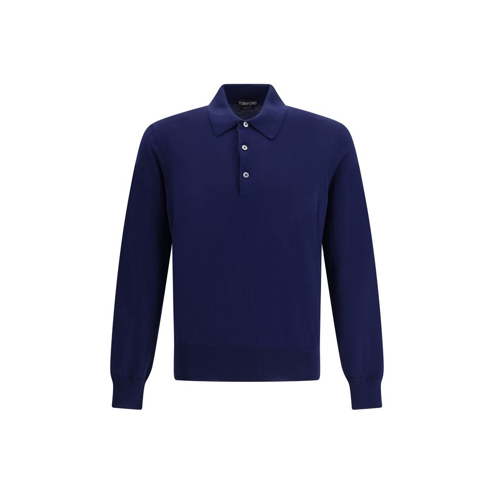 Tom Ford Blue Cotton Polo Men's Shirt