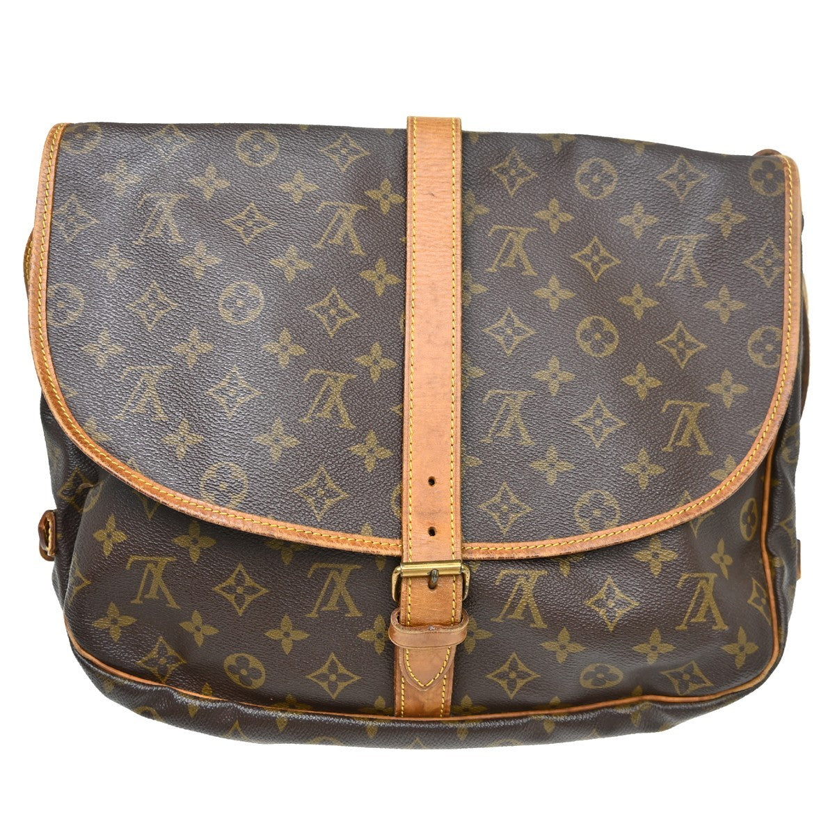 Louis Vuitton Saumur Monogram Canvas Brown Canvas Shoulder Bag Bag (Pre-Owned)