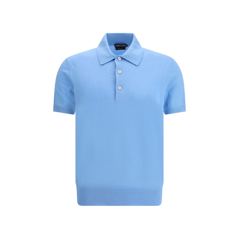 Tom Ford Blue Cotton Polo Men's Shirt