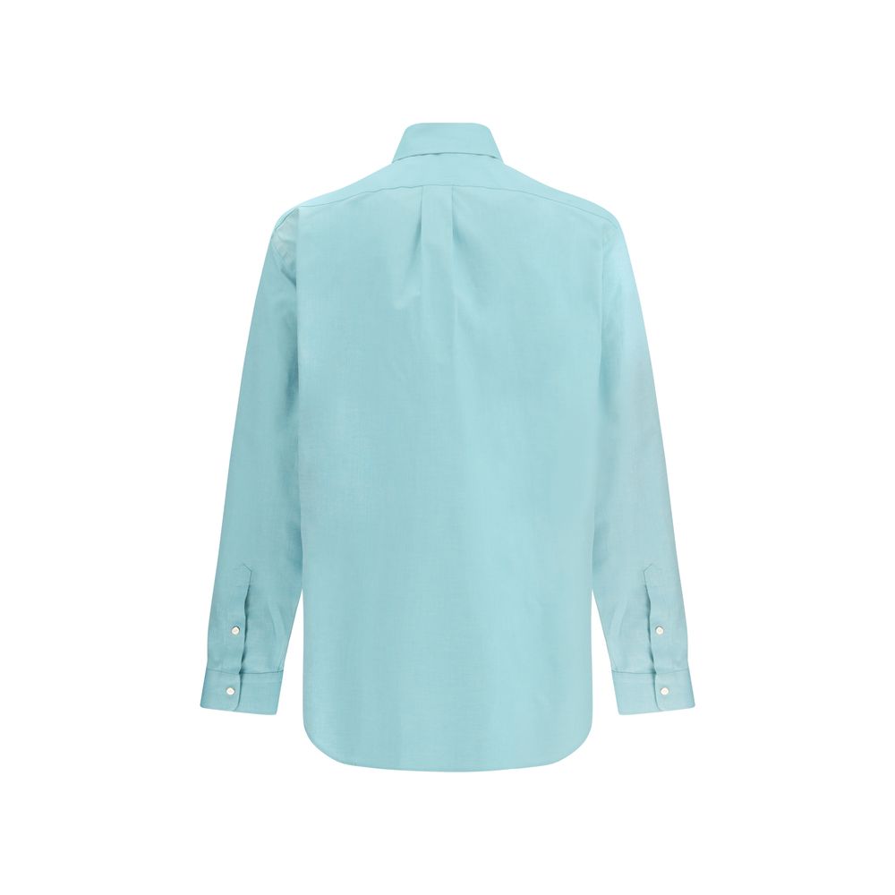 Fendi Blue Cotton Dress Men's Shirt