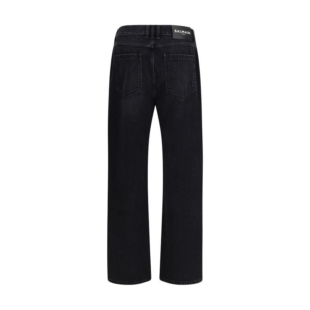 Balmain Black Cotton Jeans Men's Denim