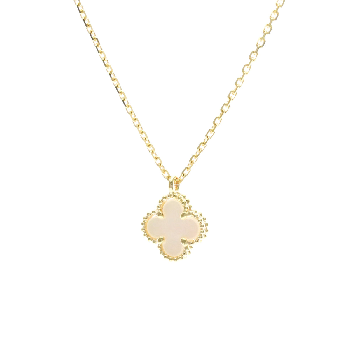 Van Cleef & Arpels Sweet Alhambra Pendant 18K Yellow Gold And Mother Of Pearl Gold Yellow_Gold Necklace Jewelry (Pre-Owned)