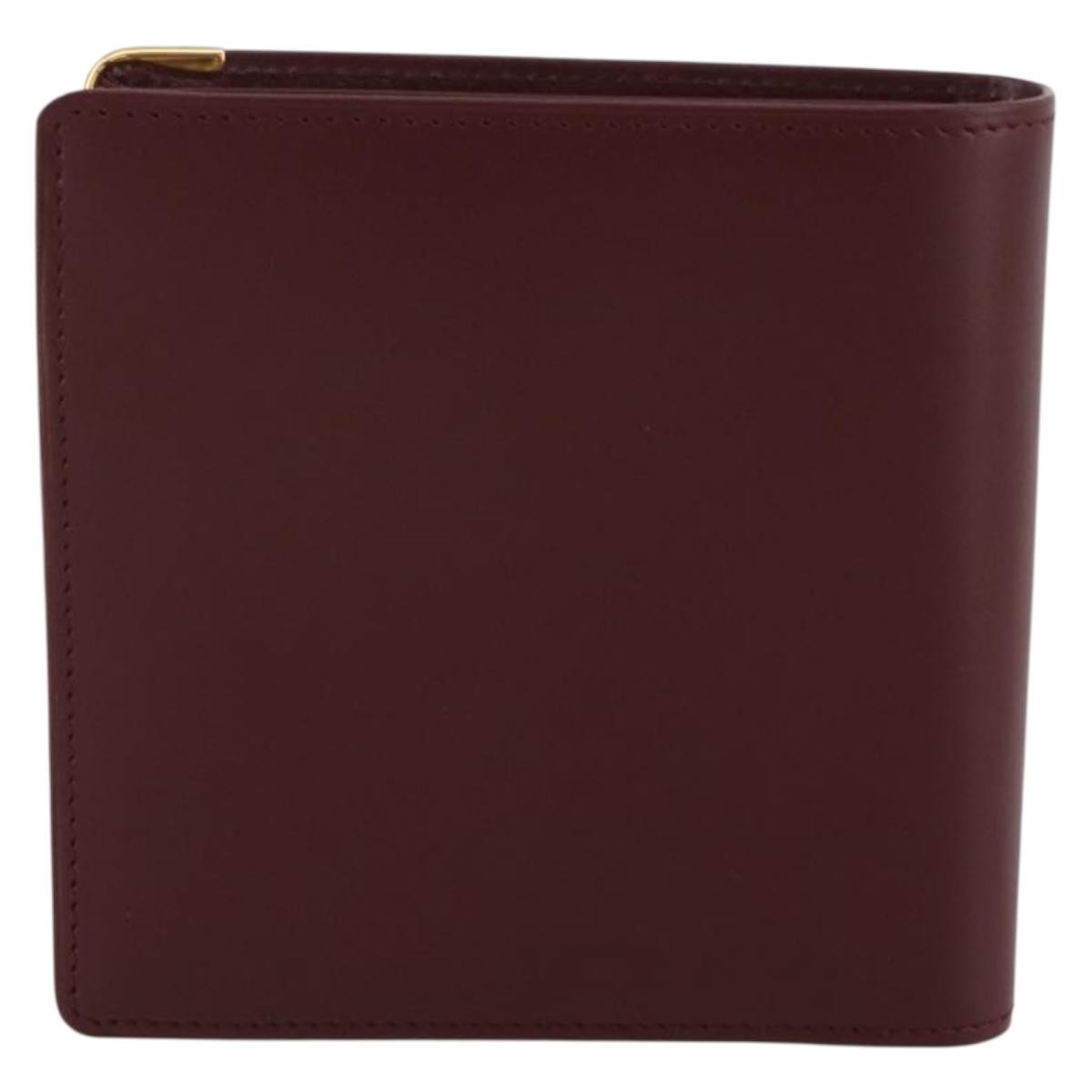 Cartier Coin Purse Must De Cartier Leather Burgundy Leather Wallets Accessory (Pre-Owned)