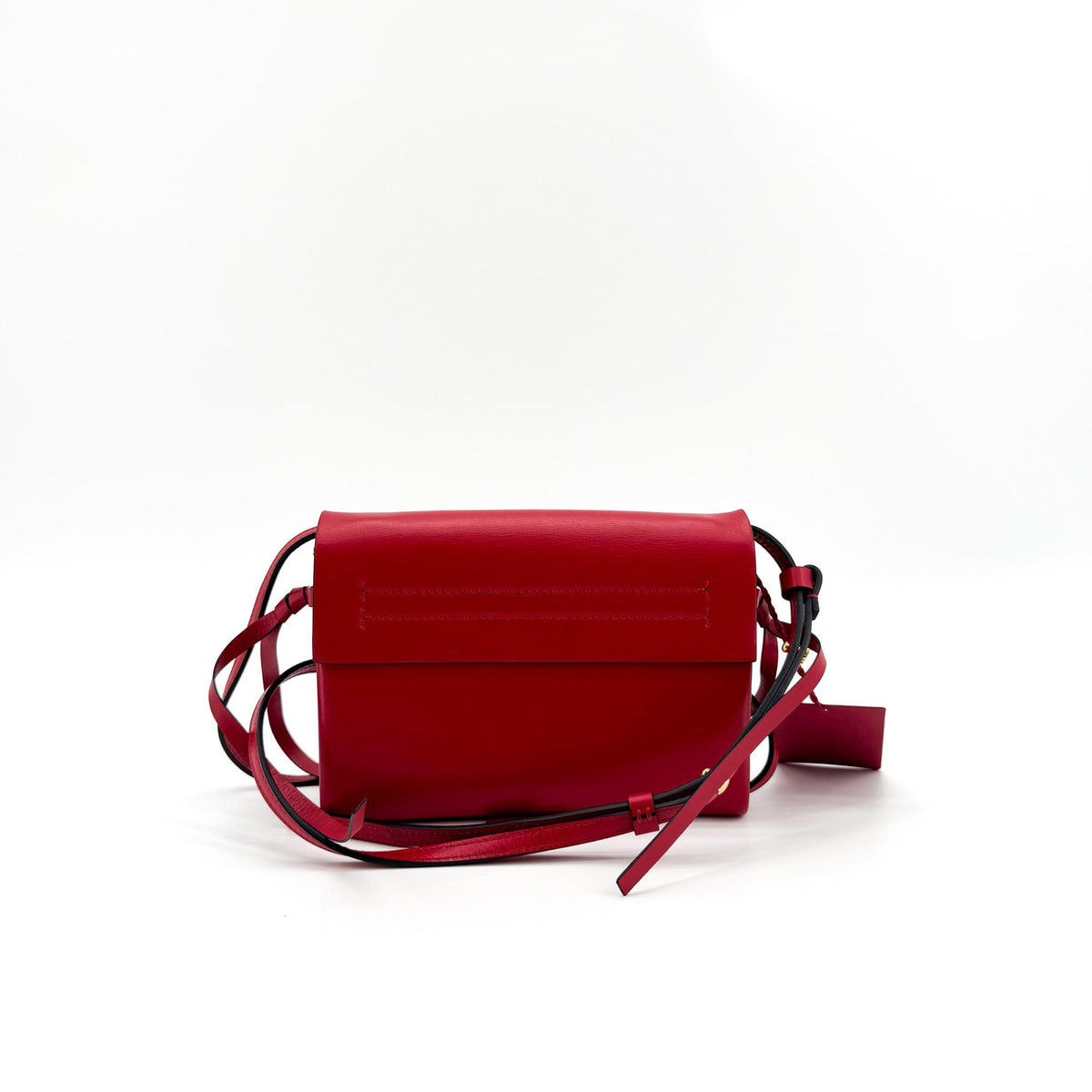 Valentino Garavani Vring Belt Leather Red Leather Clutche & Pouche Bag (Pre-Owned)