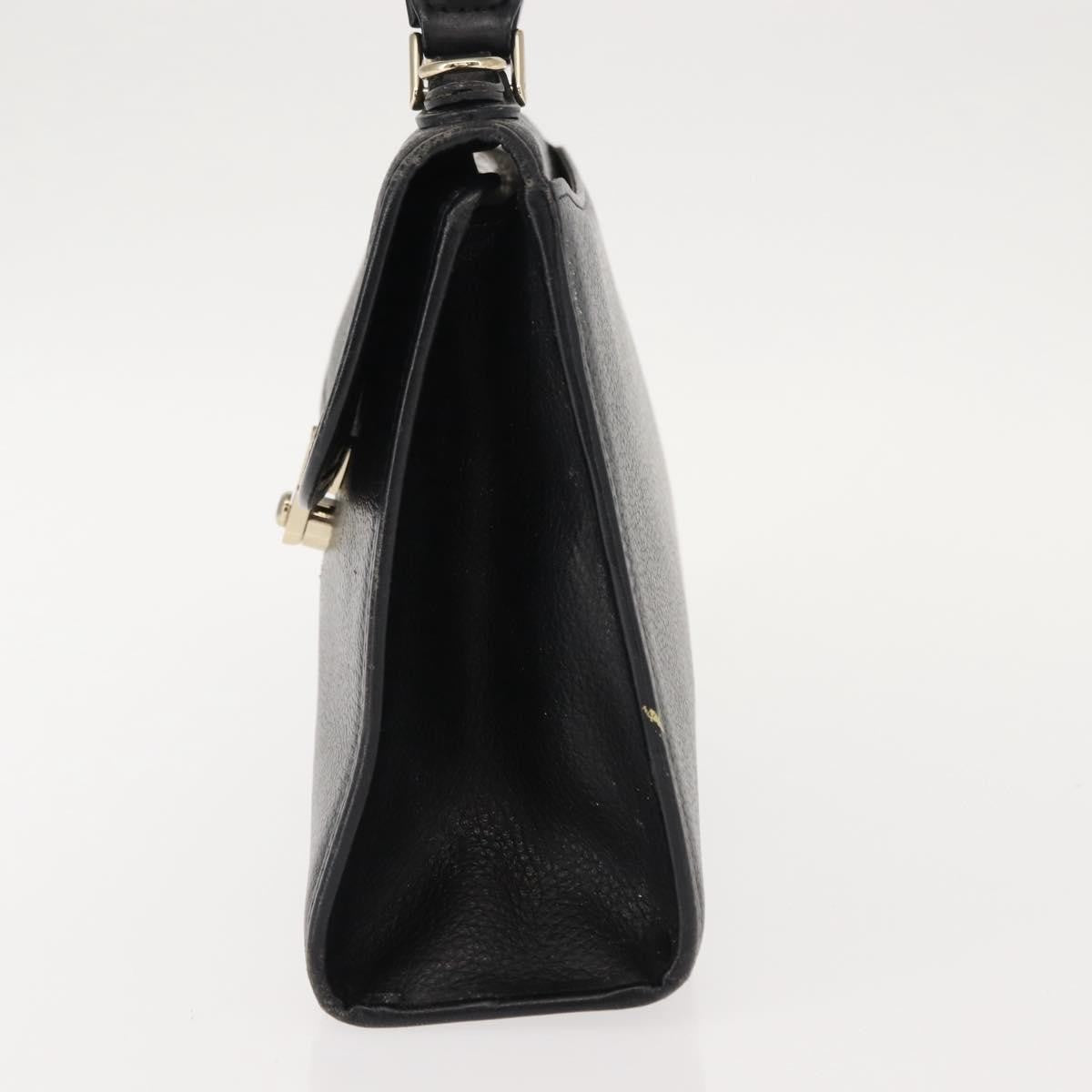 Burberry Vintage Leather Black Leather Handbag (Pre-Owned)