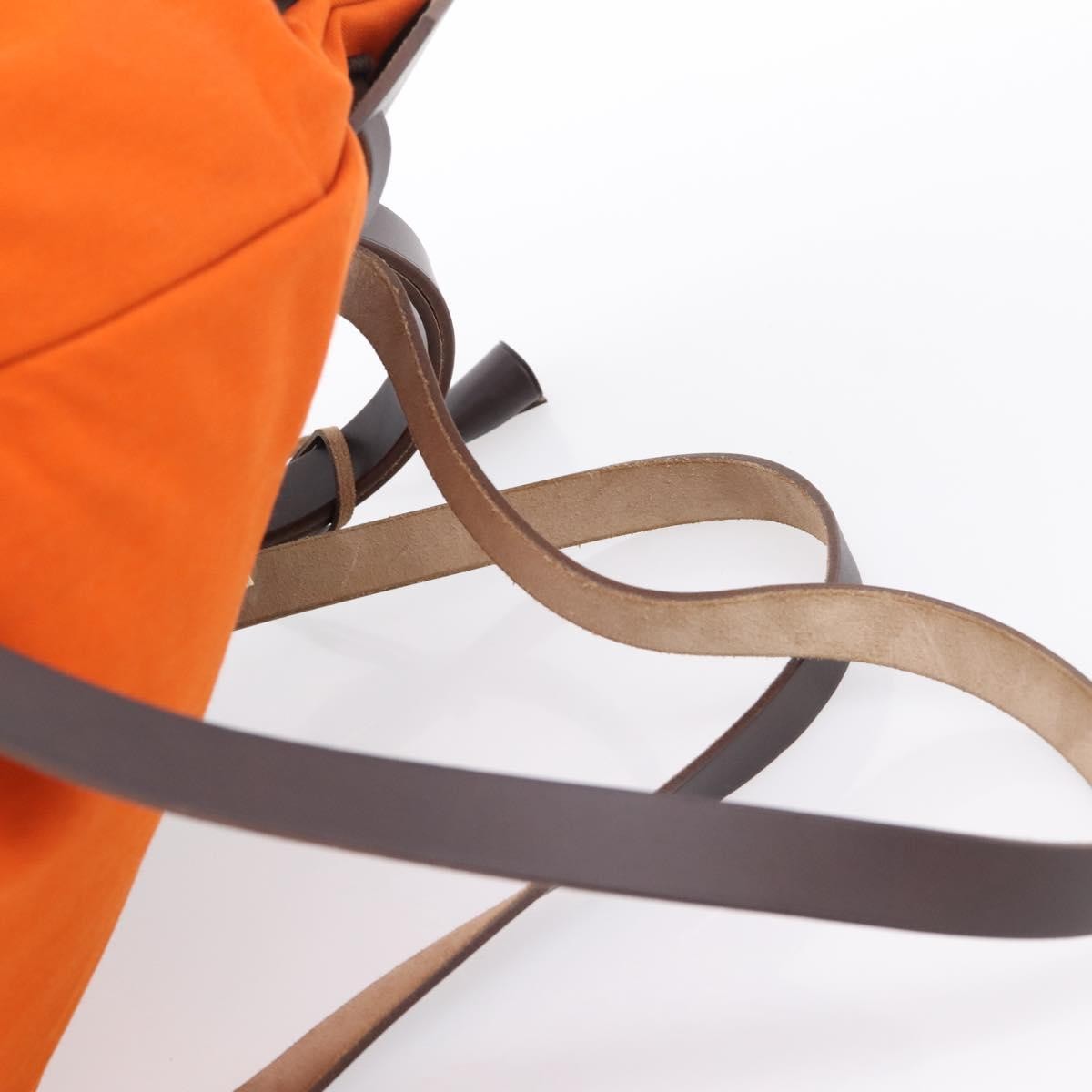 Hermes Herbag A Dos Toile Orange Canvas Backpack Bag (Pre-Owned)