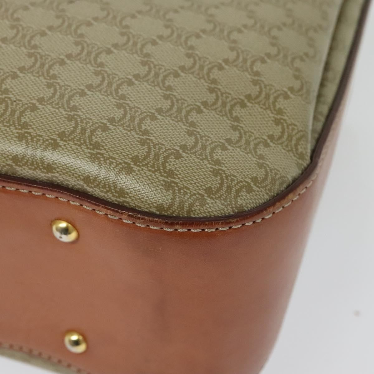 Celine Vintage Convertible Top Handle Macadam Coated Canvas Beige Canvas Handbag (Pre-Owned)