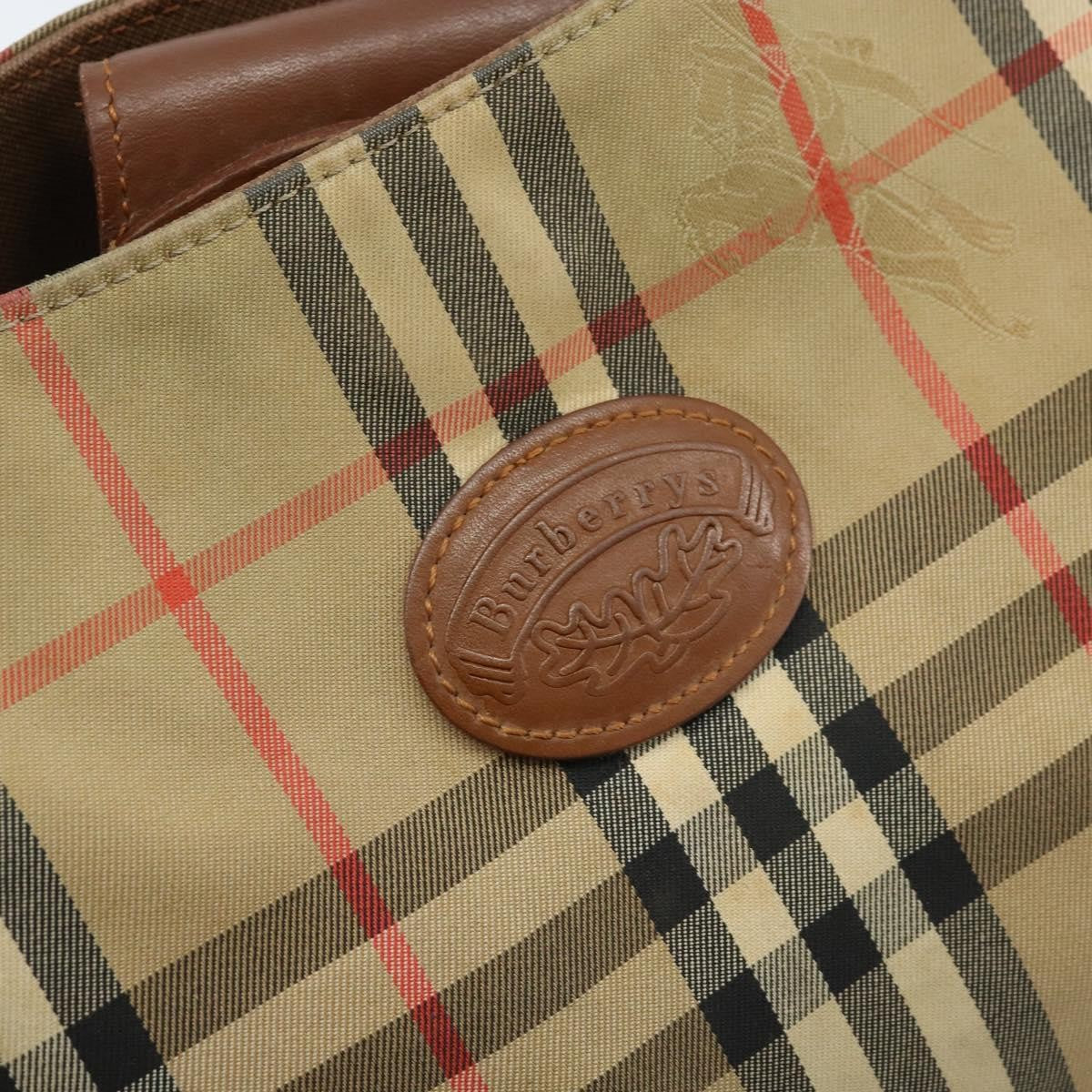 Burberry Nova Check Canvas And Leather Beige Canvas Shoulder Bag Bag (Pre-Owned)